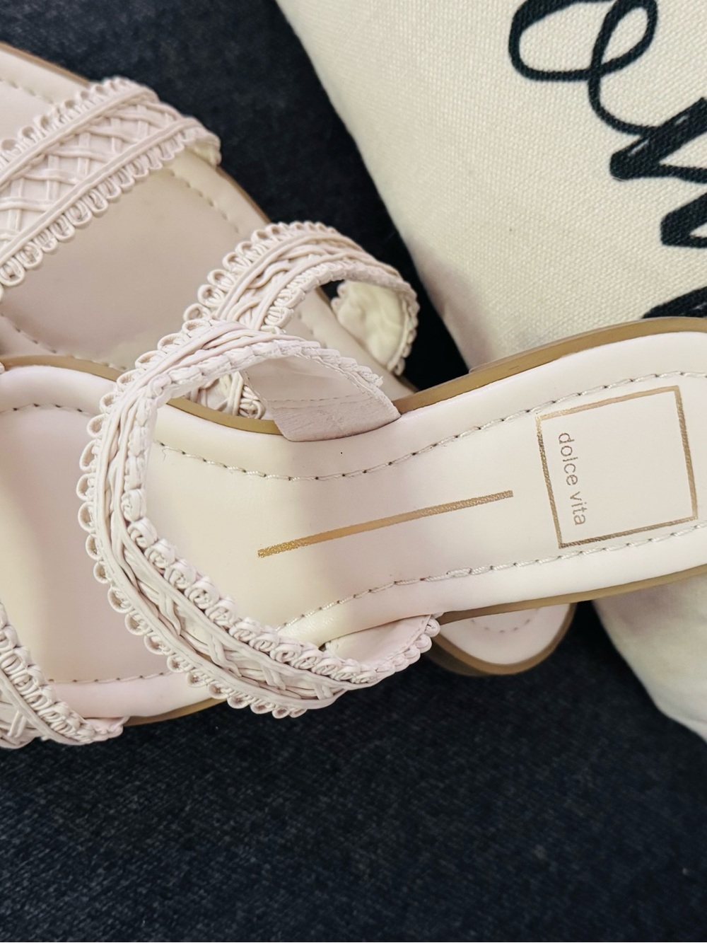 Dolce Vita Blush Braided Double-Strap Slide Mules